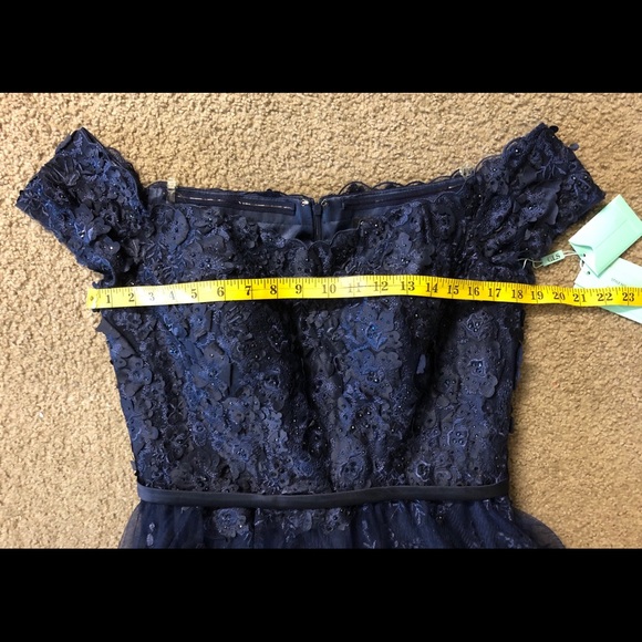 Elizabeth K GLS Formal dress New with Tags Hand Beaded prom party shoulder off - Picture 5 of 15